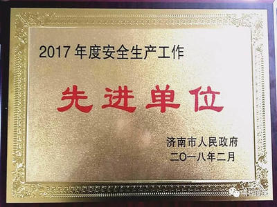 祝贺我司荣获“2017年度安全生产工作先进单位”