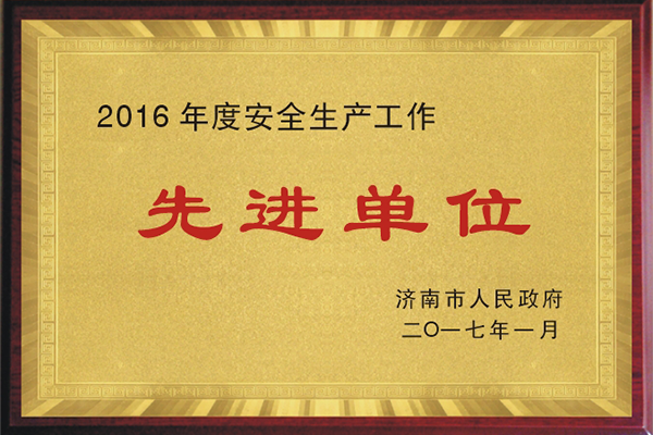 2016年度安全生产工作先进单位